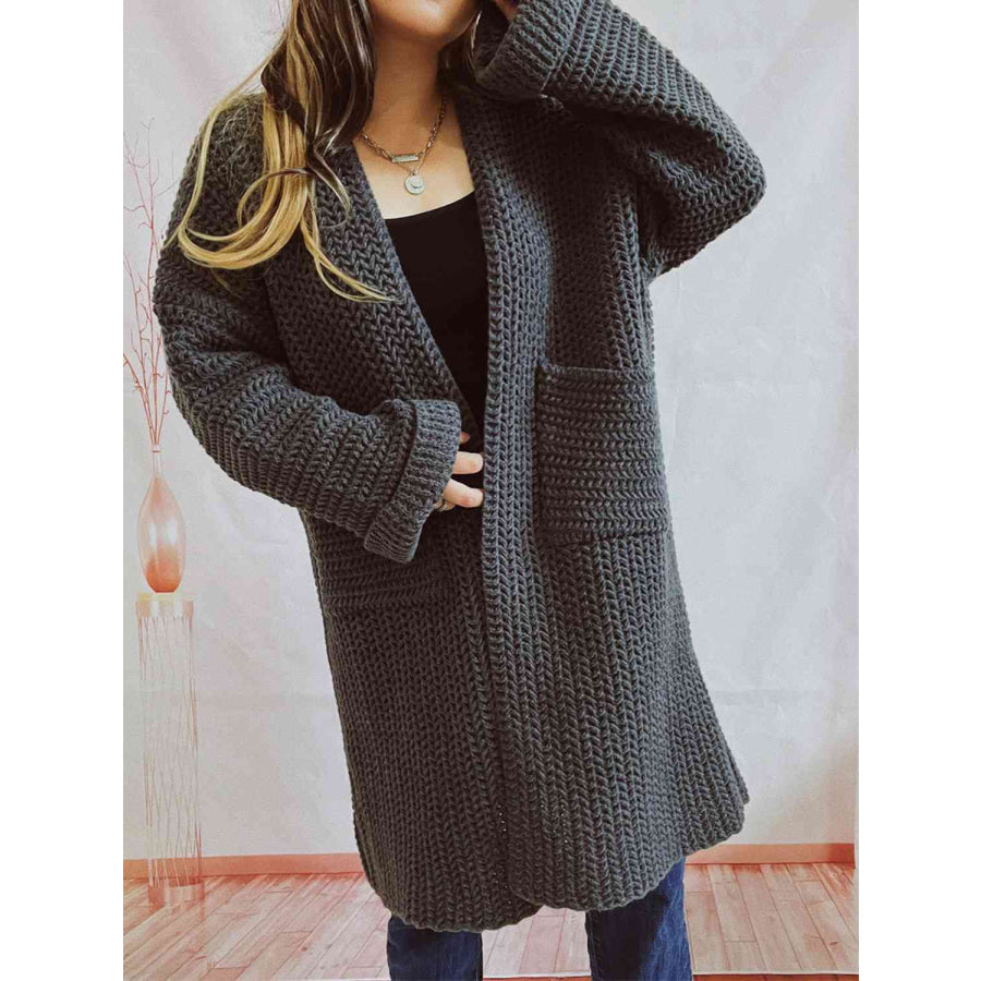 Kadiatou | Women's Long Knit Cardigan | Open Front Pockets