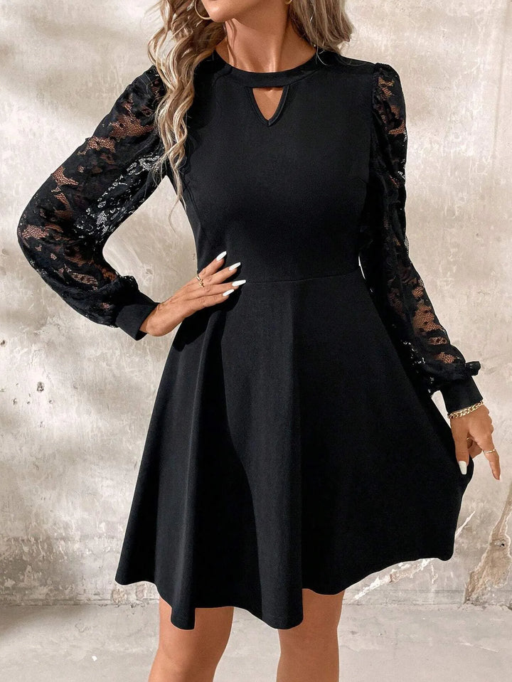 Naledi | Women's Long Sleeve Party Mini Dress | Lace Detail