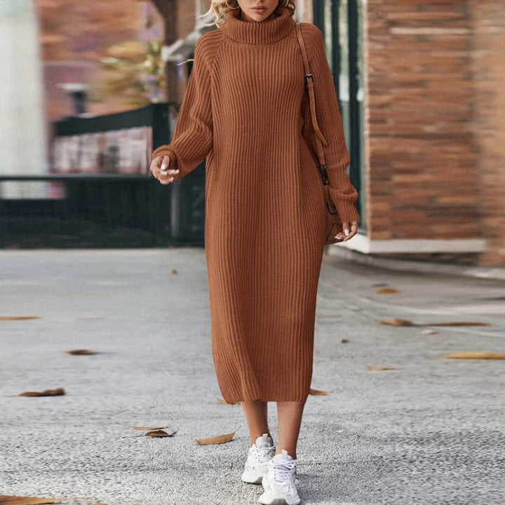 Theophanu | Long Sleeve Knit Dress | Roll Neck