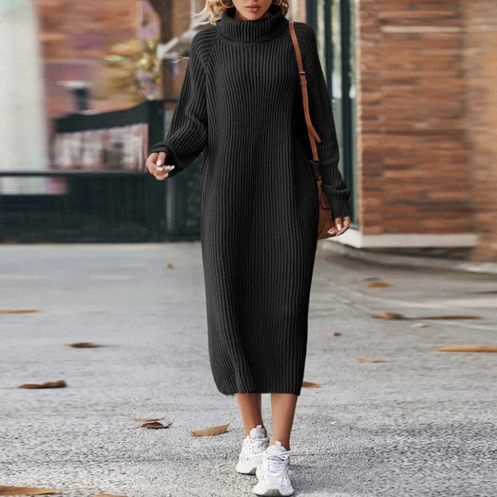 Theophanu | Long Sleeve Knit Dress | Roll Neck