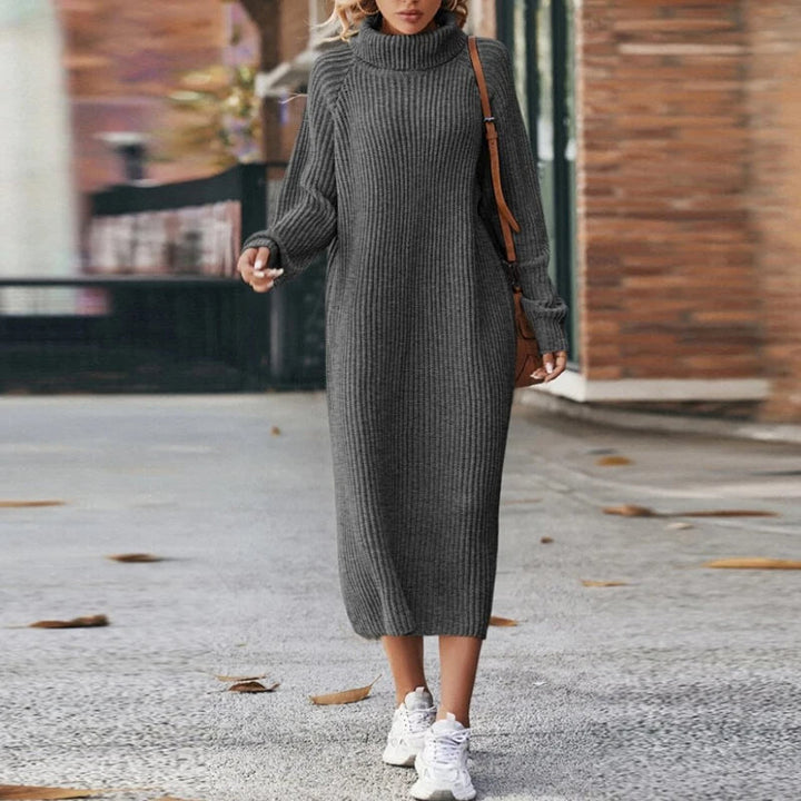Theophanu | Long Sleeve Knit Dress | Roll Neck