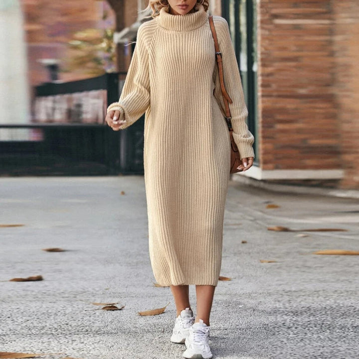 Theophanu | Long Sleeve Knit Dress | Roll Neck