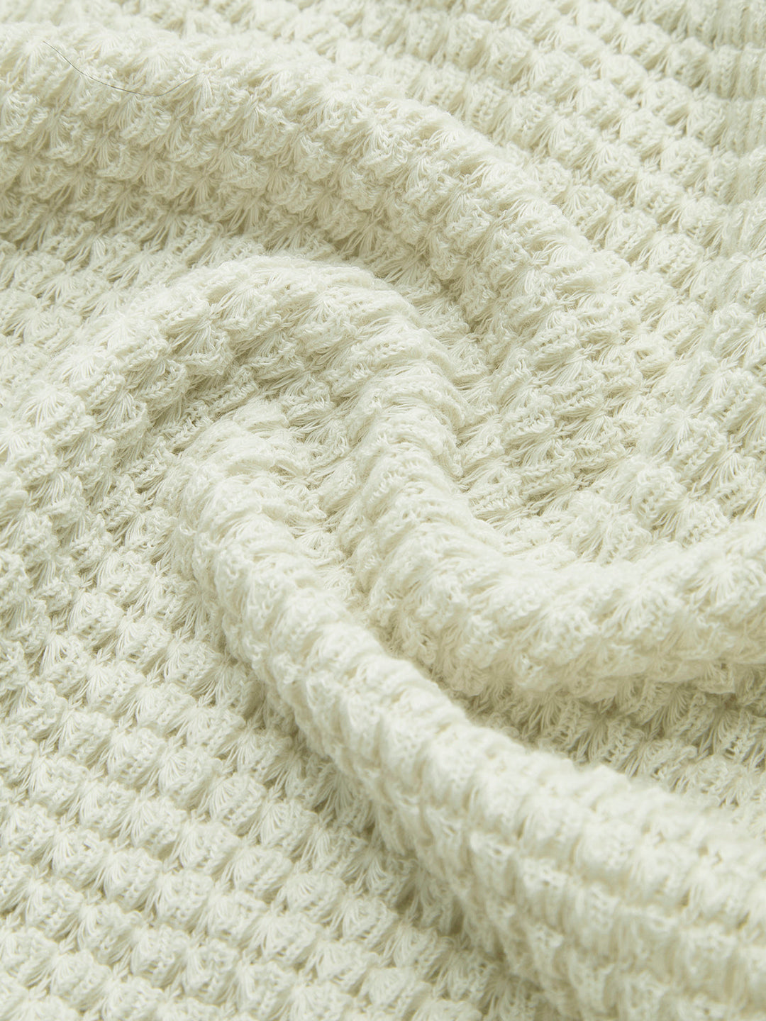 Leukippe | Women's Waffle Knit Long Sleeve Top | Crew Neck
