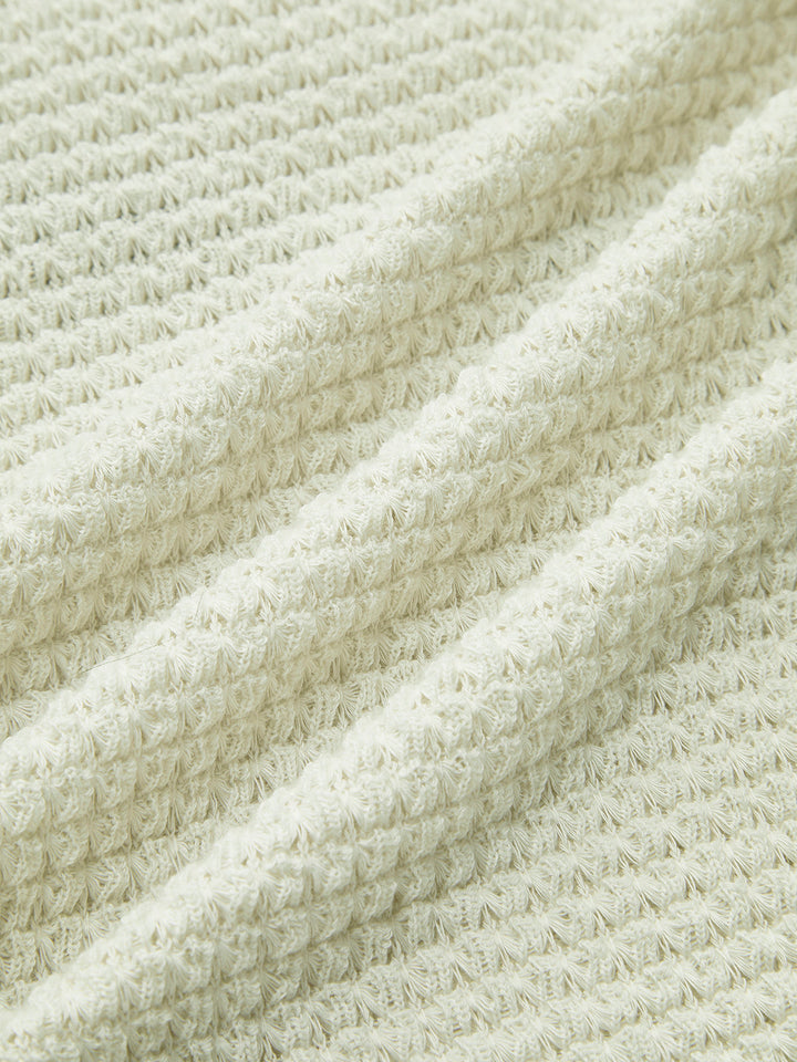 Leukippe | Women's Waffle Knit Long Sleeve Top | Crew Neck
