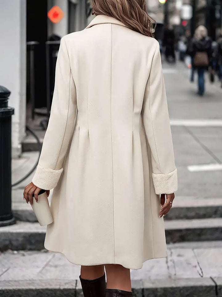 Czeslawa | Women's Long Trench Coat | Double-Breasted Notched Lapel