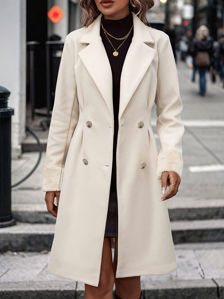 Czeslawa | Women's Long Trench Coat | Double-Breasted Notched Lapel