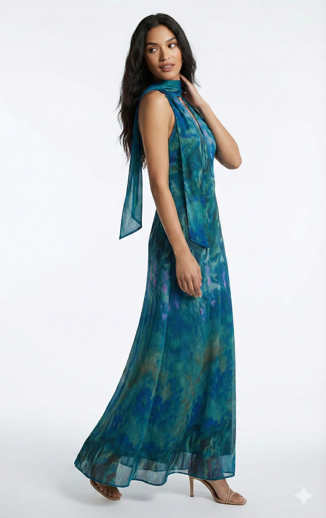 Women's Maxi Dress Floral Print | Halter Neck