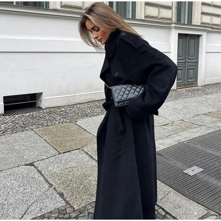 Grazyna | Women's Maxi Trench Coat | Belted Waist Oversized