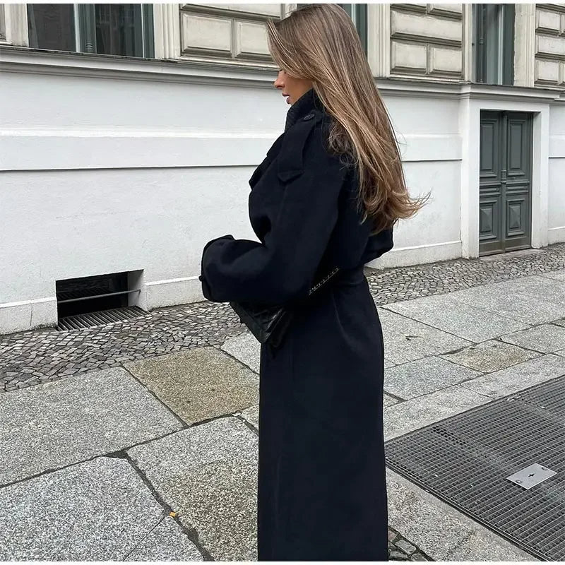 Grazyna | Women's Maxi Trench Coat | Belted Waist Oversized