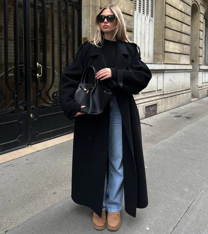 Grazyna | Women's Maxi Trench Coat | Belted Waist Oversized