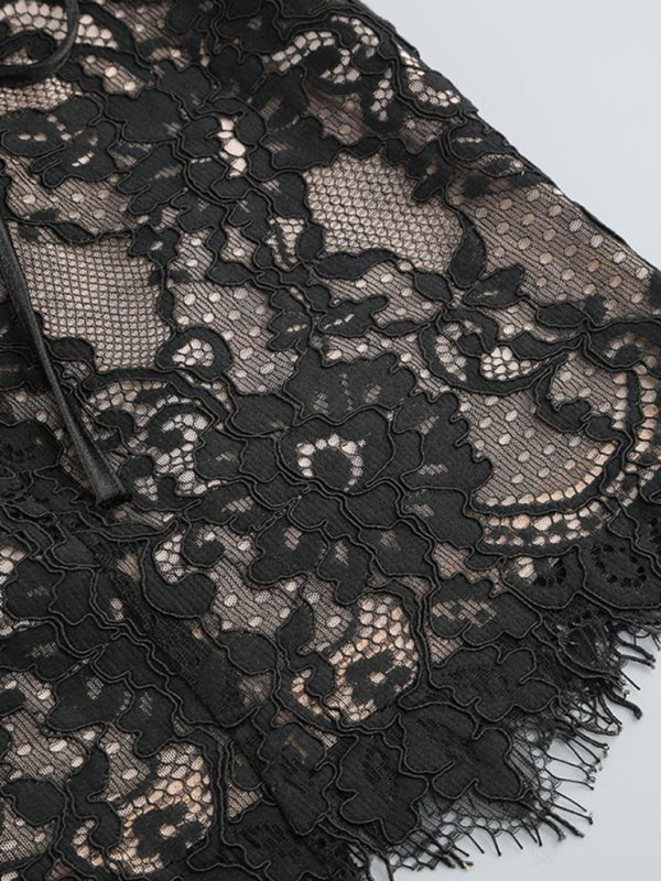 Women's Mini Corset Dress with Embroidered Mesh | Cocktail