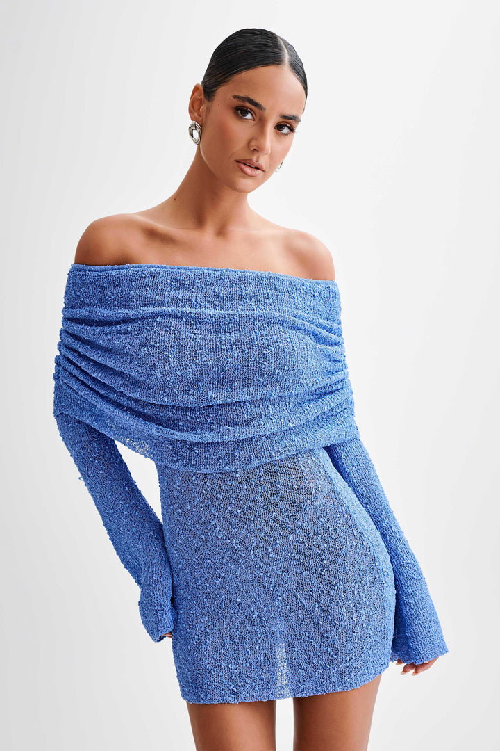 Lavinia | Women's Long Sleeve Mini Dress | Off Shoulder Party
