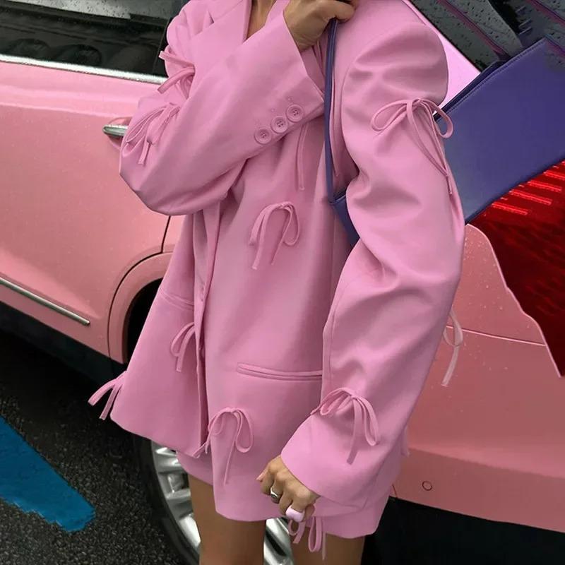 Waldburg | Women's Oversized Blazer | Bow Detail Notched Lapel