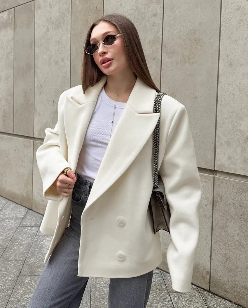 Maya | Women's Oversized Blazer | Double Breasted Peak Lapel