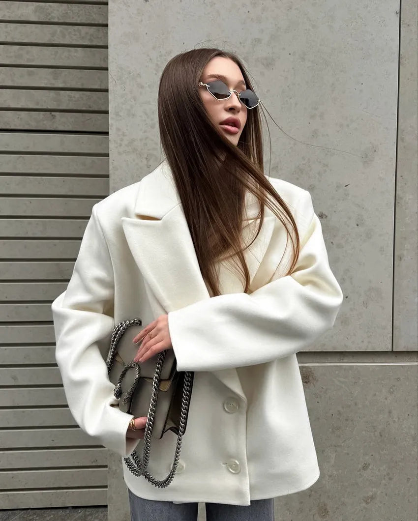 Maya | Women's Oversized Blazer | Double Breasted Peak Lapel