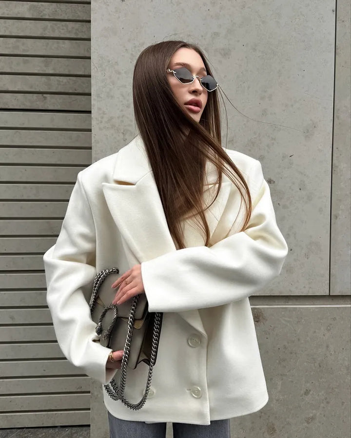 Maya | Women's Oversized Blazer | Double Breasted Peak Lapel