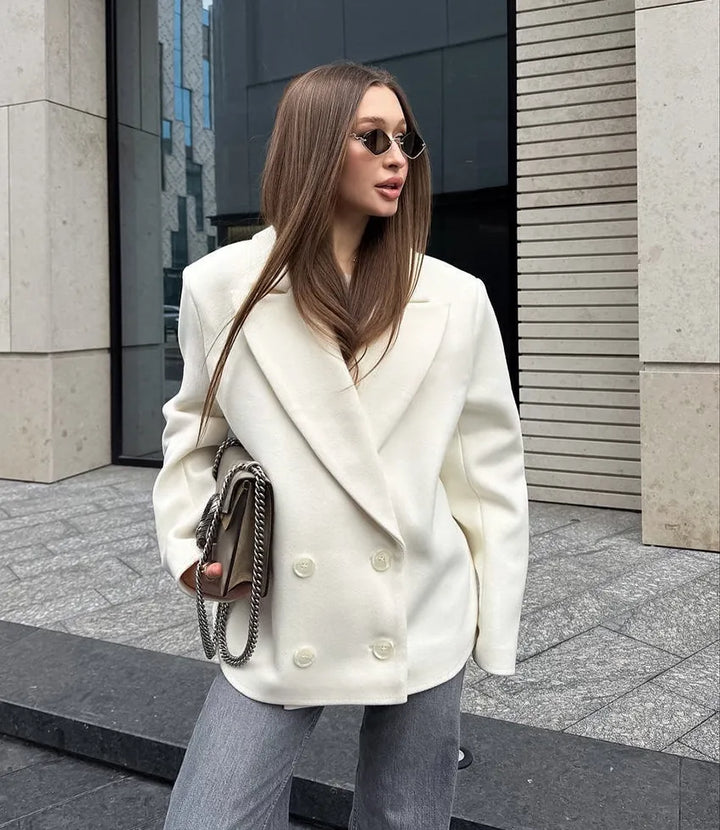 Maya | Women's Oversized Blazer | Double Breasted Peak Lapel