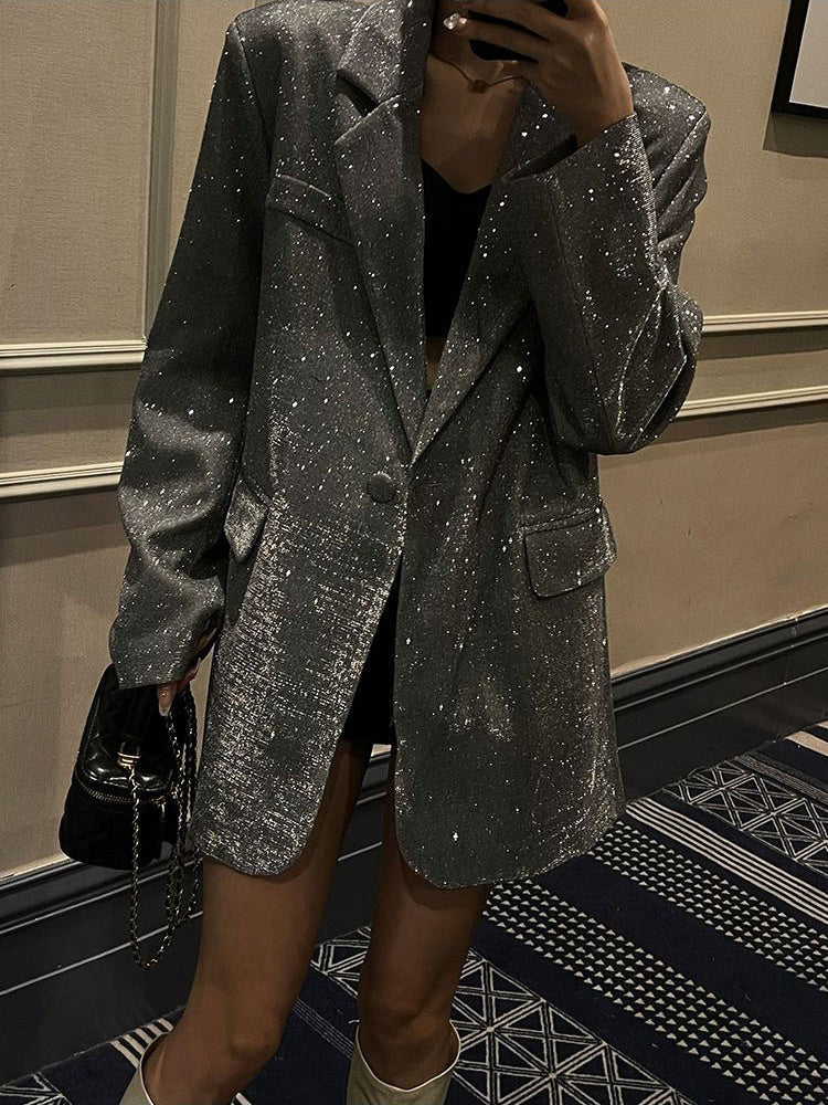 Cyneswith | Women's Oversized Blazer | Notched Lapel Vintage Style