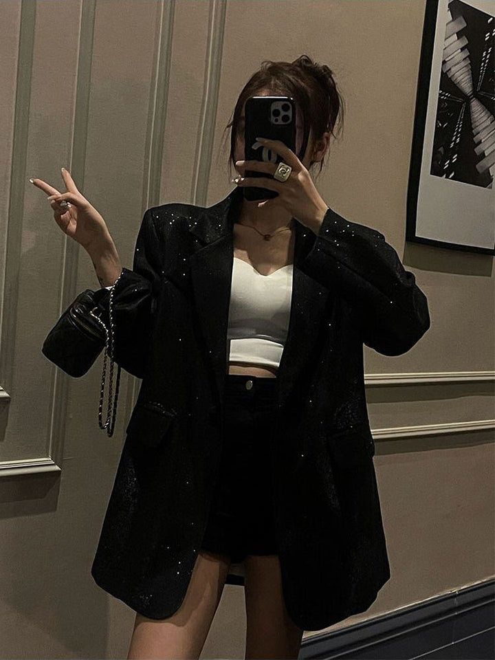 Cyneswith | Women's Oversized Blazer | Notched Lapel Vintage Style