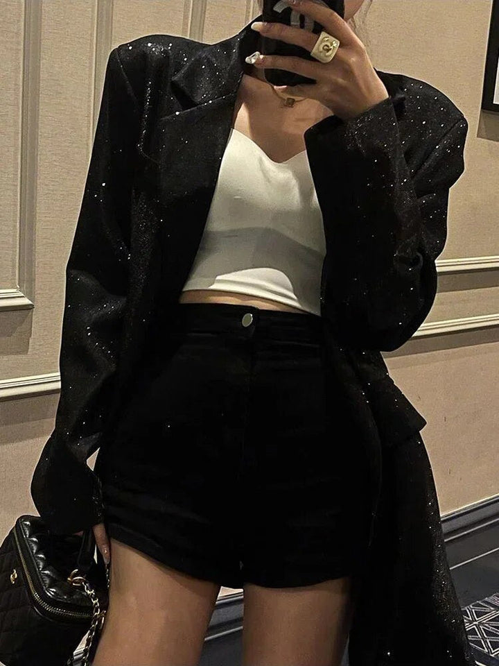 Cyneswith | Women's Oversized Blazer | Notched Lapel Vintage Style