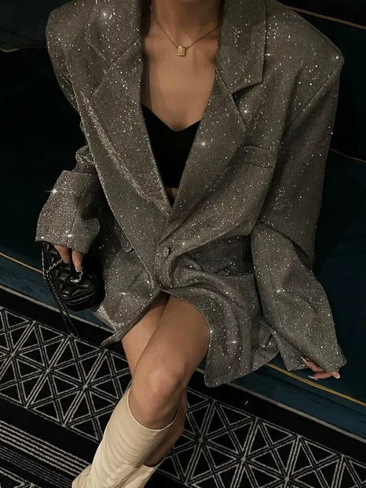 Cyneswith | Women's Oversized Blazer | Notched Lapel Vintage Style