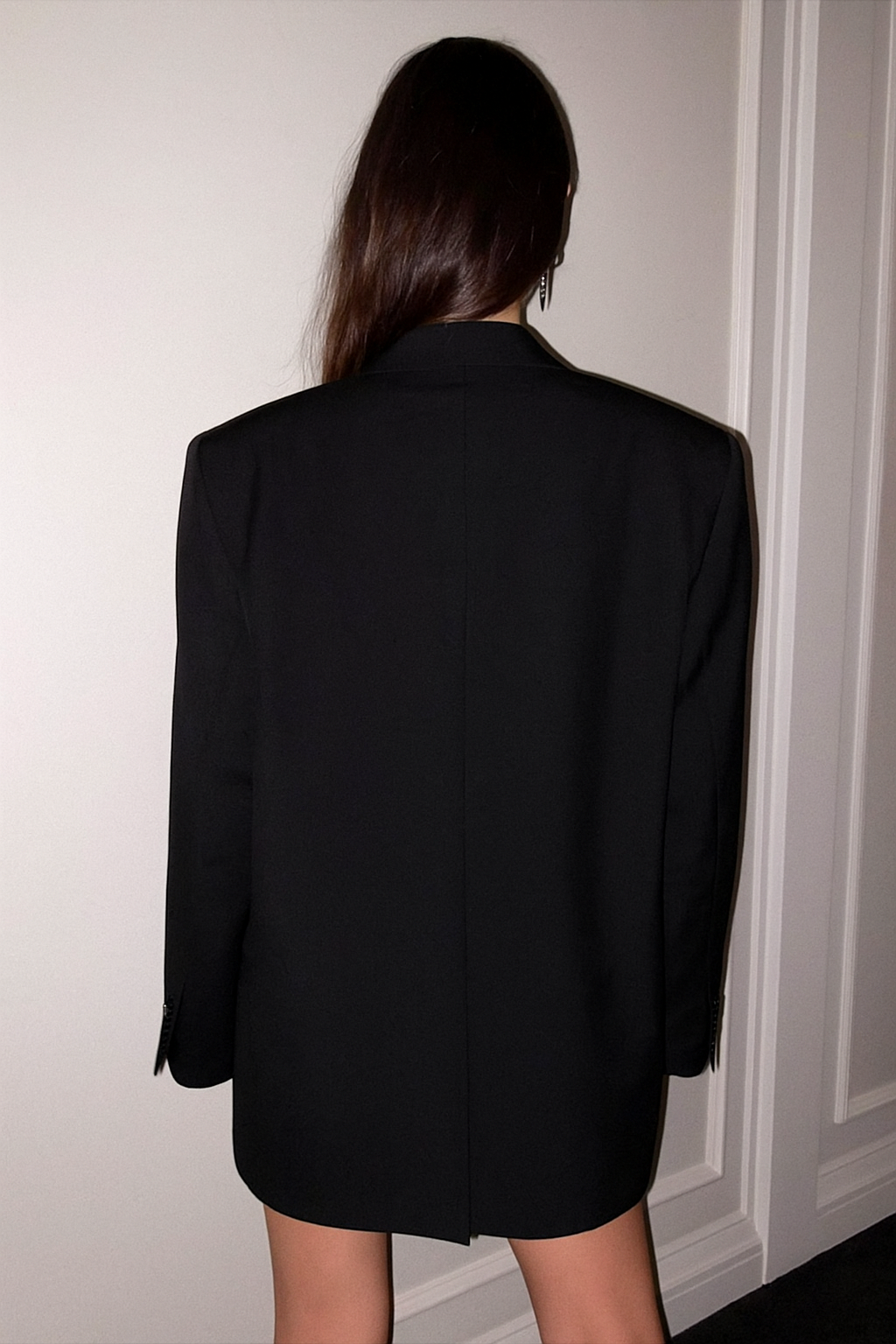 Lysippe | Women's Oversized Blazer | Peak Lapel Button Front Long