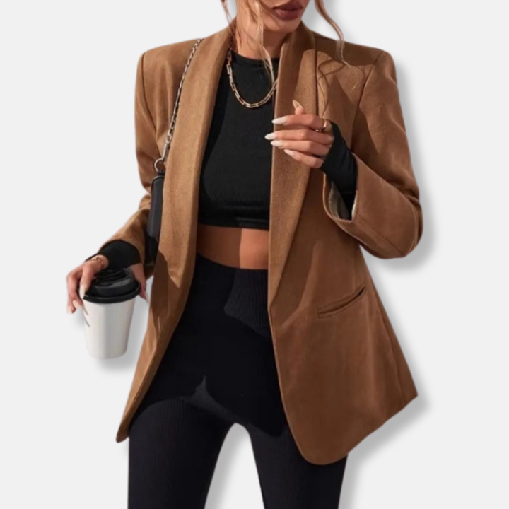 Pitane | Women's Oversized Blazer | Shawl Collar Open Front