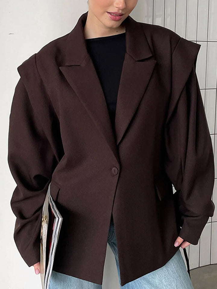 Opal | Women's Oversized Blazer | Tie Belt Notched Lapel Wrap