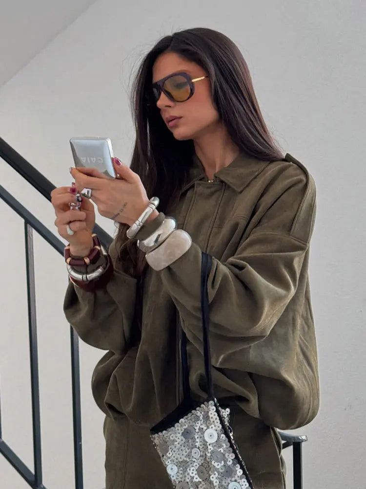 Rae | Women's Oversized Bomber Jacket | Drop Shoulder Collar
