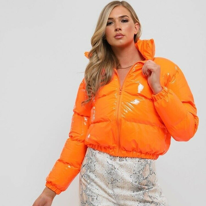 Nina | Women's Cropped Metallic Puffer Jacket