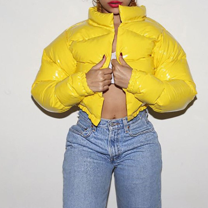 Nina | Women's Cropped Metallic Puffer Jacket