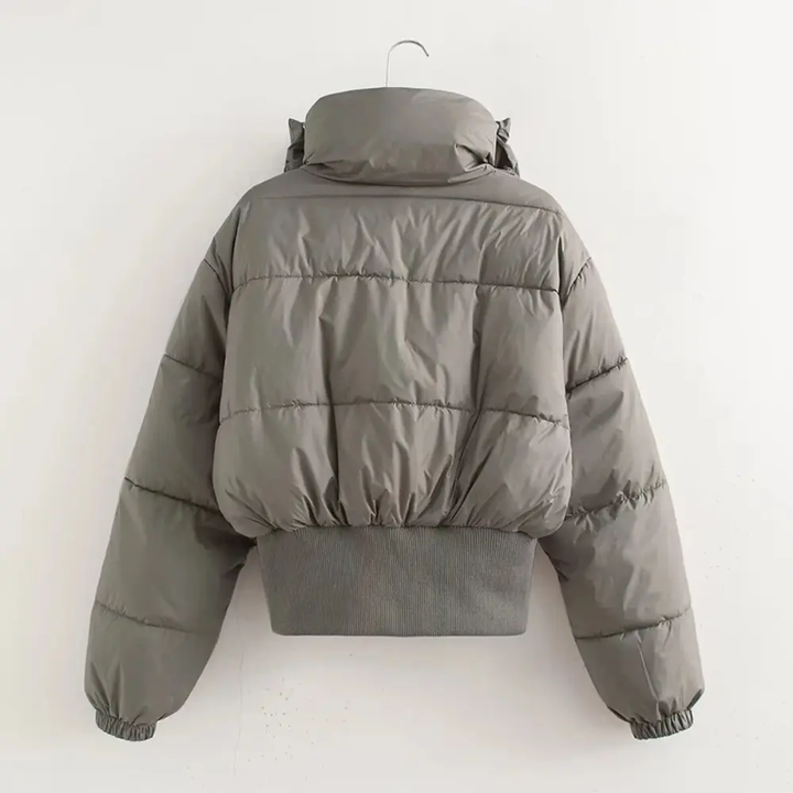 Mila | Women's Cropped Puffer Jacket | Stand Collar Zip Up
