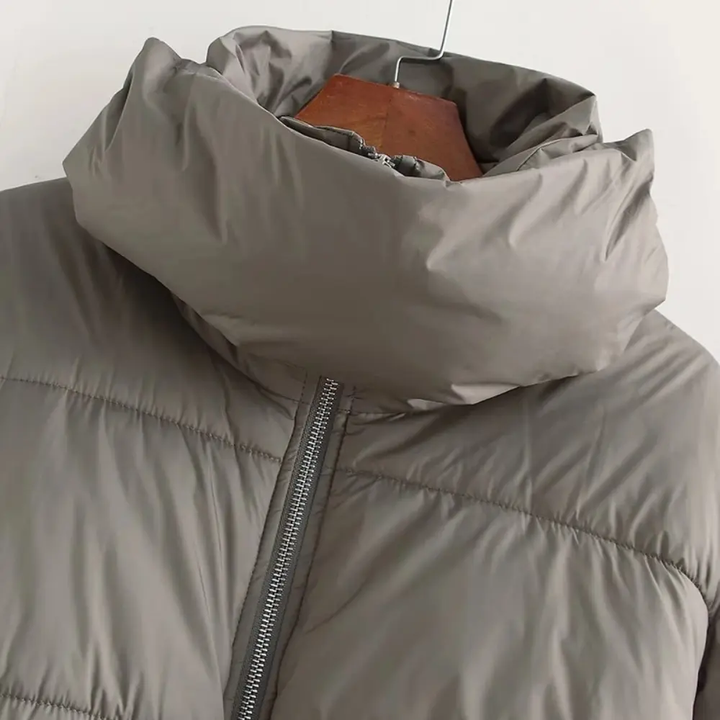 Mila | Women's Cropped Puffer Jacket | Stand Collar Zip Up