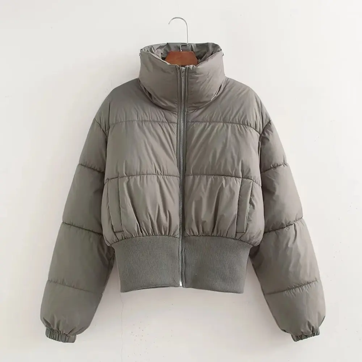 Mila | Women's Cropped Puffer Jacket | Stand Collar Zip Up