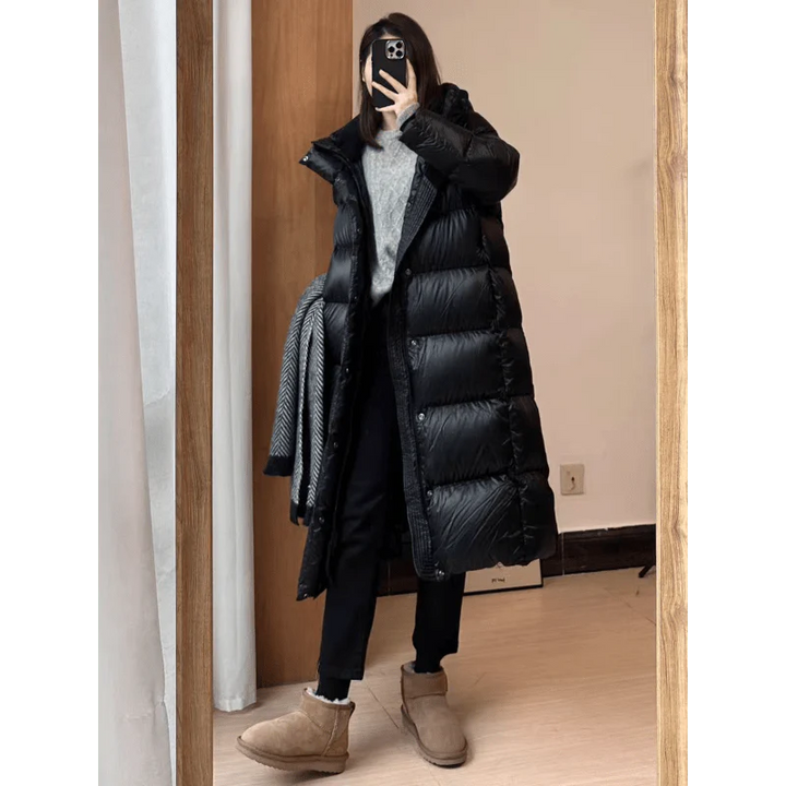 Urvashi | Women's Long Hooded Puffer Jacket | Full Zip Winter
