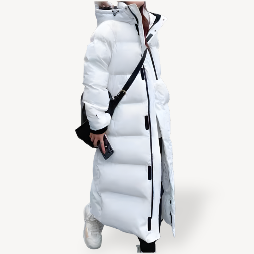 Radha | Women's Long Oversized Puffer Jacket | Hood & Zip Up