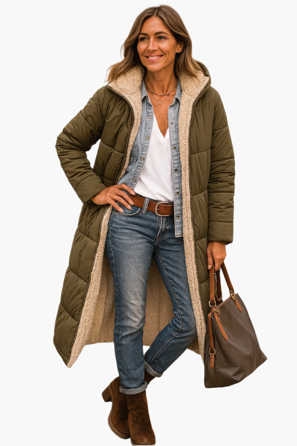 Livia | Women's Long Hooded Puffer Jacket | Lined Zip Up