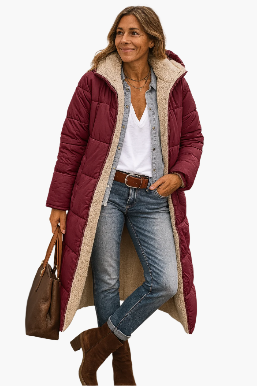 Livia | Women's Long Hooded Puffer Jacket | Lined Zip Up