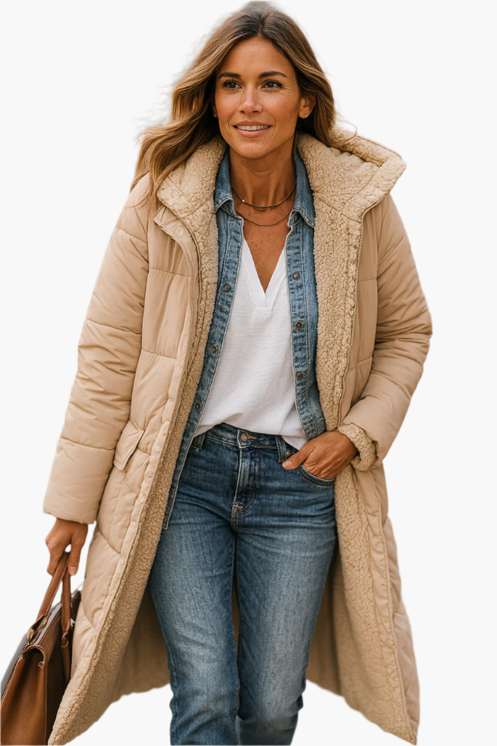 Livia | Women's Long Hooded Puffer Jacket | Lined Zip Up