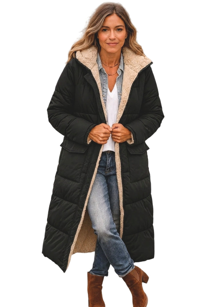 Livia | Women's Long Hooded Puffer Jacket | Lined Zip Up