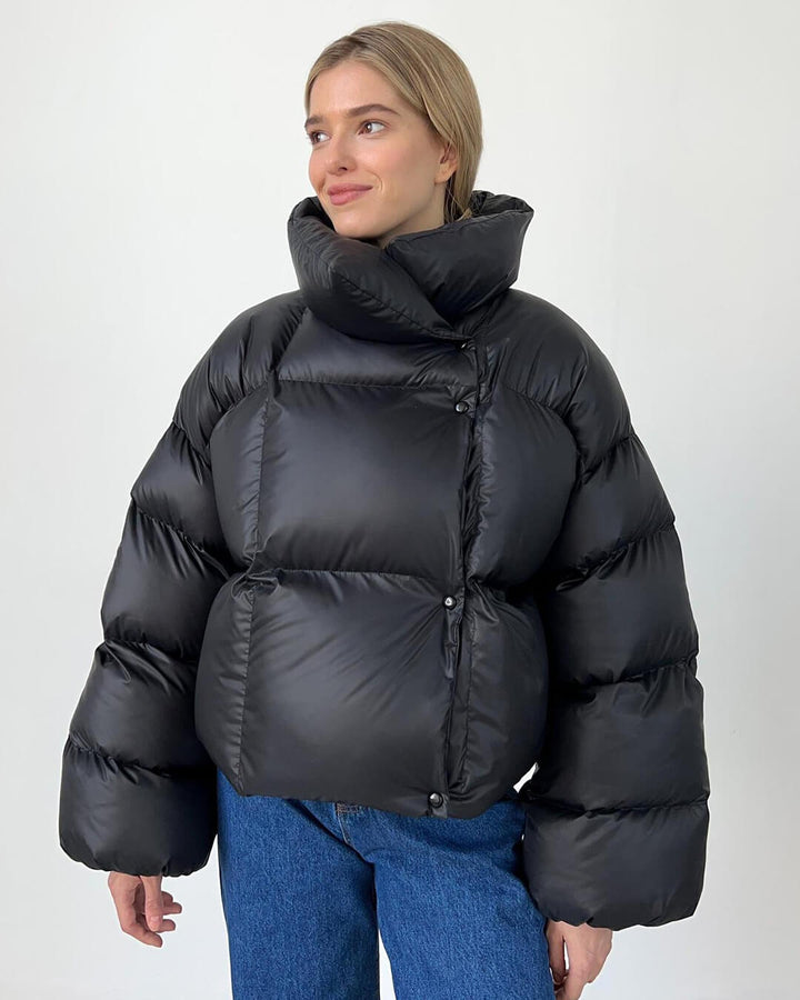 Oona | Women's Oversized Hooded Puffer Jacket | Snap Button