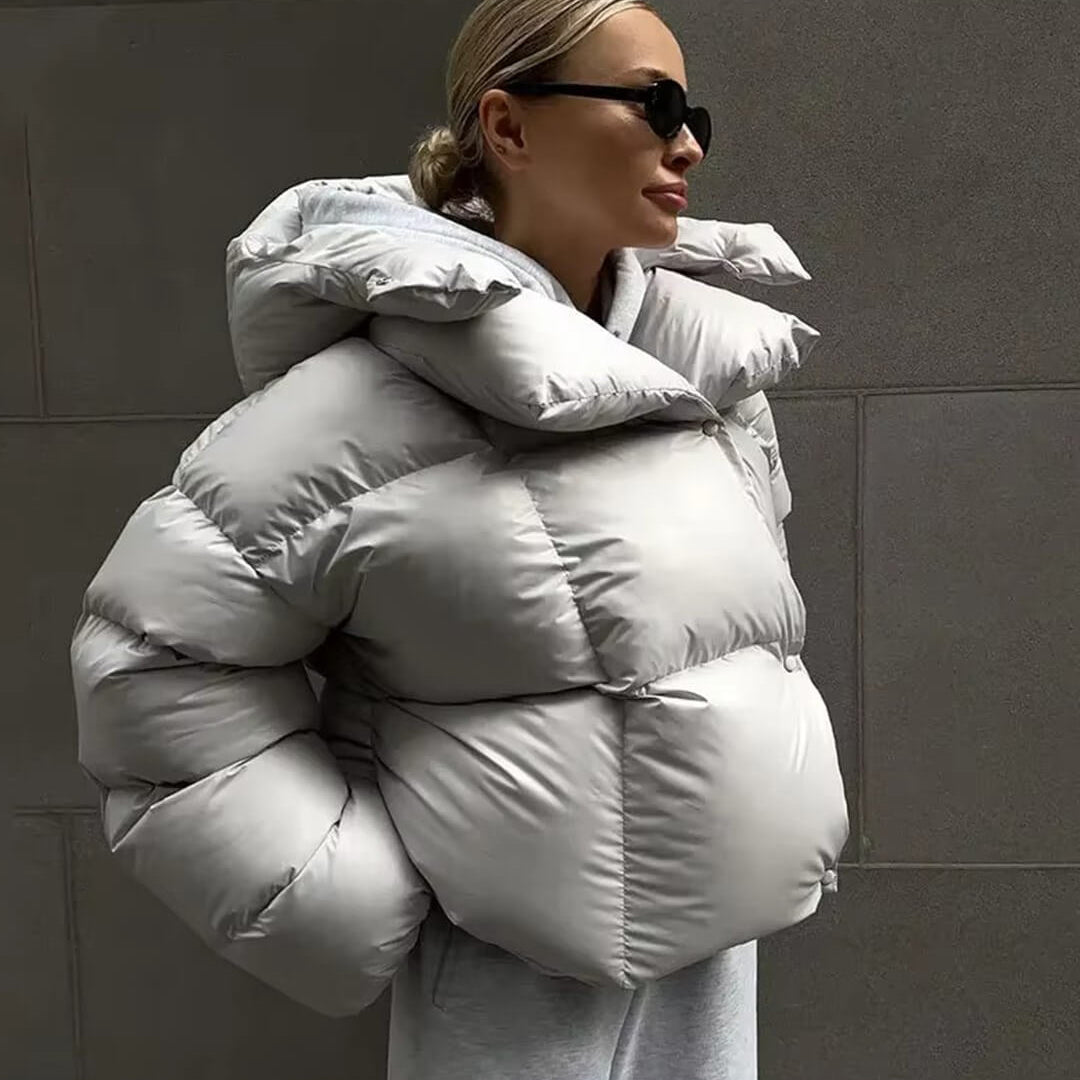 Oona | Women's Oversized Hooded Puffer Jacket | Snap Button