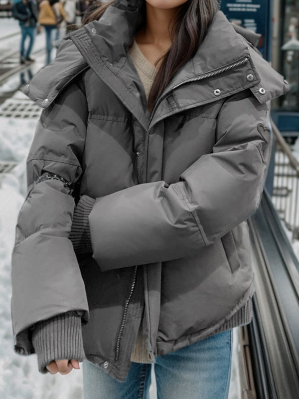 Nora | Women's Oversized Hooded Puffer Jacket | Zip Up