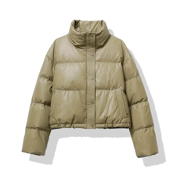 Yael | Women's Cropped Puffer Jacket | Stand Collar
