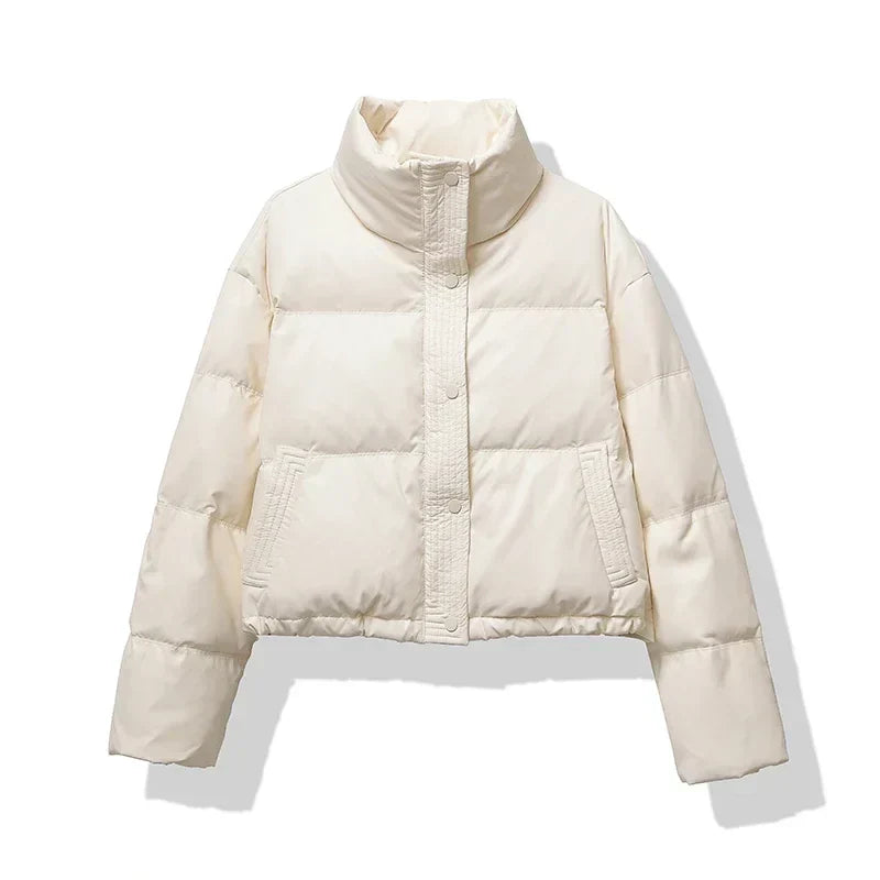 Yael | Women's Cropped Puffer Jacket | Stand Collar