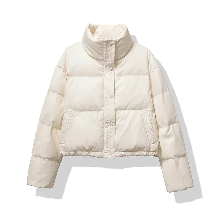 Yael | Women's Cropped Puffer Jacket | Stand Collar