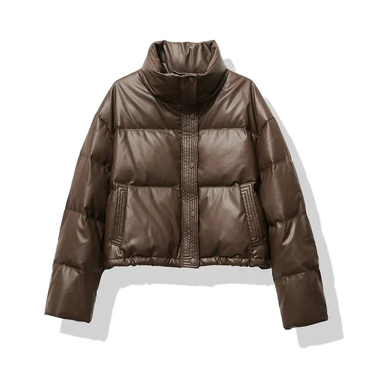 Yael | Women's Cropped Puffer Jacket | Stand Collar
