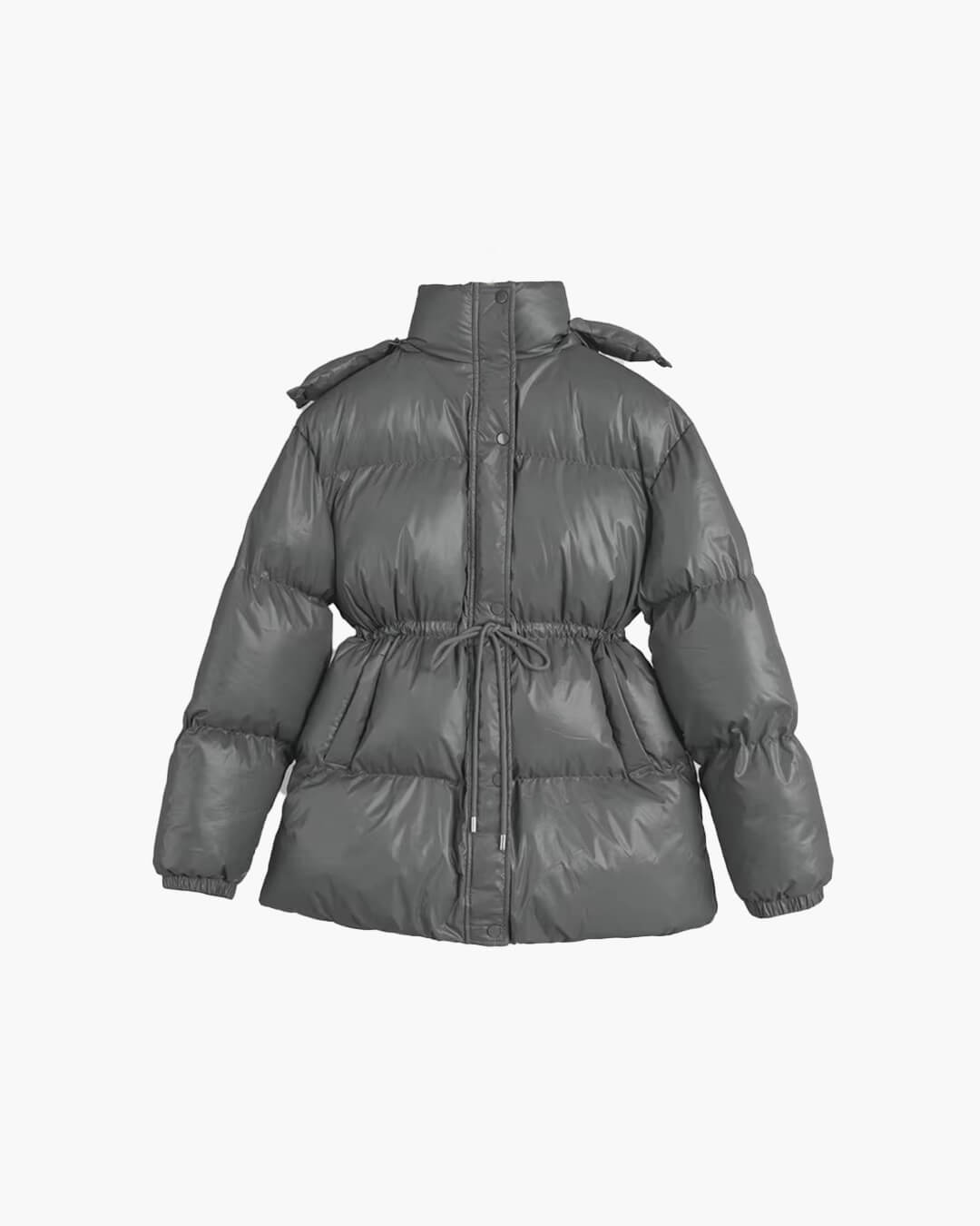 Tess | Women's Puffer Jacket | Hood & Drawstring Waist Zip Up