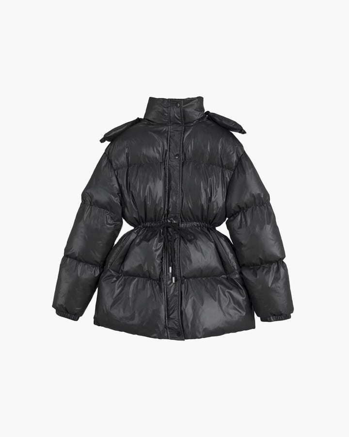 Tess | Women's Puffer Jacket | Hood & Drawstring Waist Zip Up