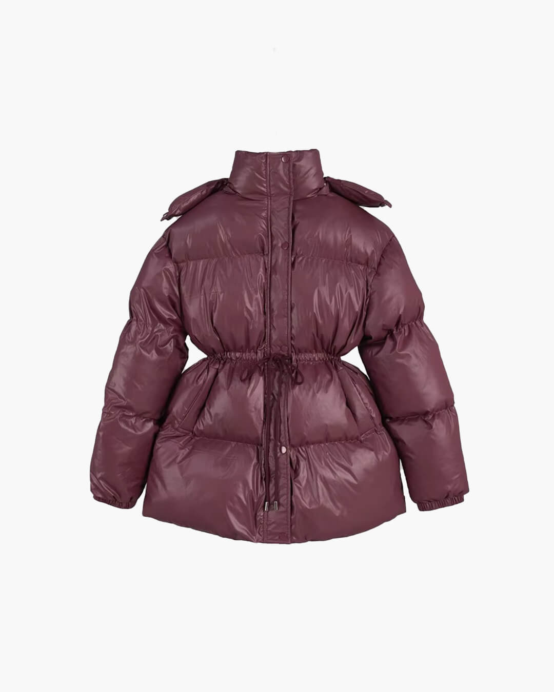 Tess | Women's Puffer Jacket | Hood & Drawstring Waist Zip Up